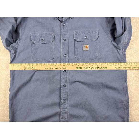 Carhartt Shirt Men’s XL Blue FRS160 MBL Flame Resistant CAT2 Long Sleeve Shirt - Picture 4 of 8